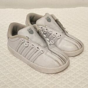 K-Swiss White Sneakers Tennis Shoes Infant 8.5 Classic Throwback Lace Up